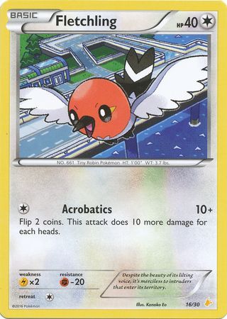 Fletchling (16/30) [XY: Trainer Kit 3 - Pikachu Libre] | Tables and Towers