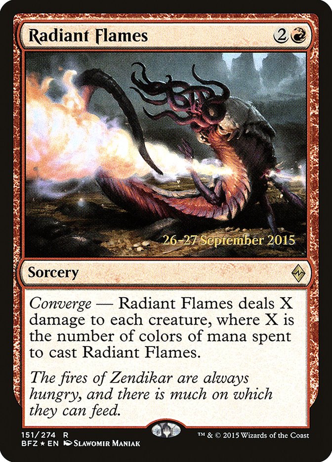 Radiant Flames [Battle for Zendikar Prerelease Promos] | Tables and Towers