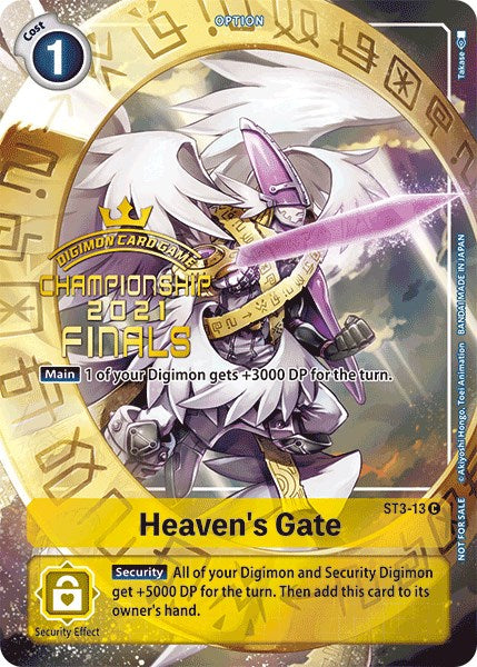 Heaven's Gate [ST3-13] (2021 Championship Finals Tamer's Evolution Pack) [Starter Deck: Heaven's Yellow Promos] | Tables and Towers