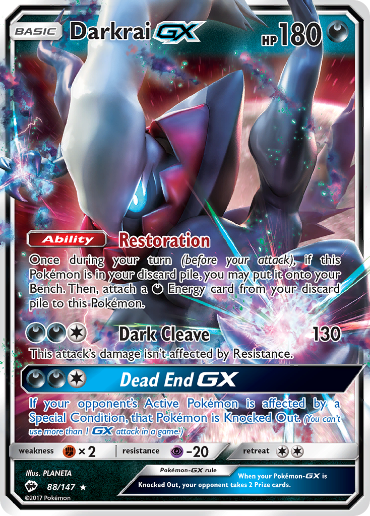 Darkrai GX (88/147) [Sun & Moon: Burning Shadows] | Tables and Towers