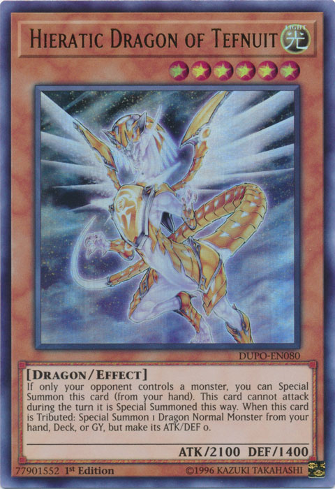 Hieratic Dragon of Tefnuit [DUPO-EN080] Ultra Rare | Tables and Towers