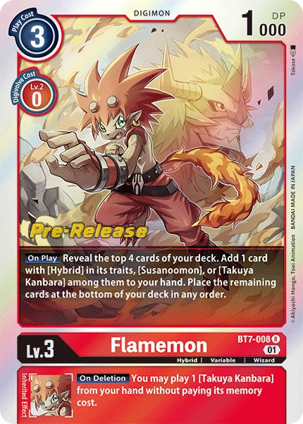 Flamemon [BT7-008] [Next Adventure Pre-Release Cards] | Tables and Towers