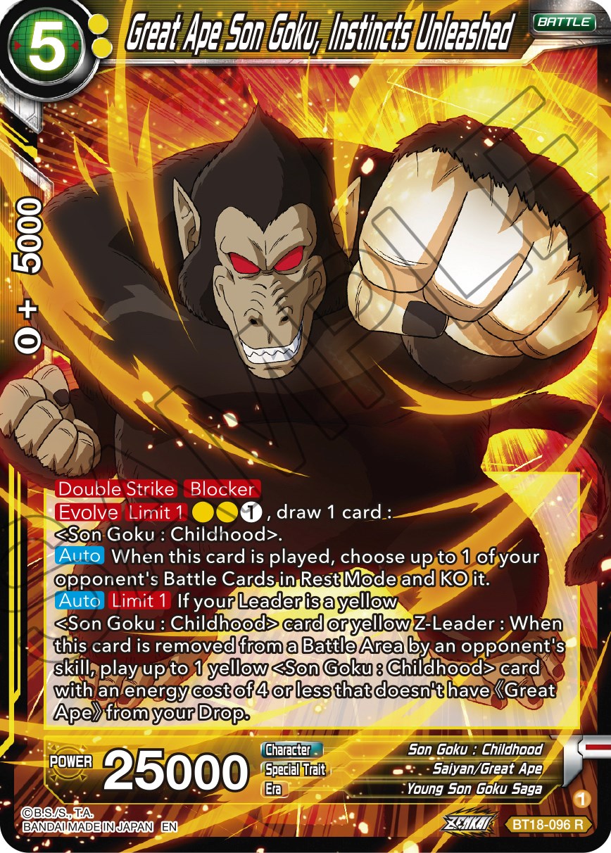 Great Ape Son Goku, Instincts Unleashed (BT18-096) [Dawn of the Z-Legends] | Tables and Towers