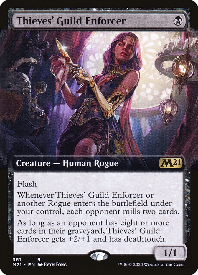 Thieves' Guild Enforcer (Extended Art) [Core Set 2021] | Tables and Towers