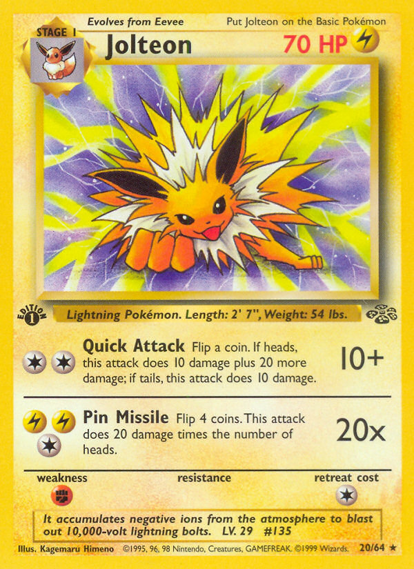 Jolteon (20/64) [Jungle 1st Edition] | Tables and Towers