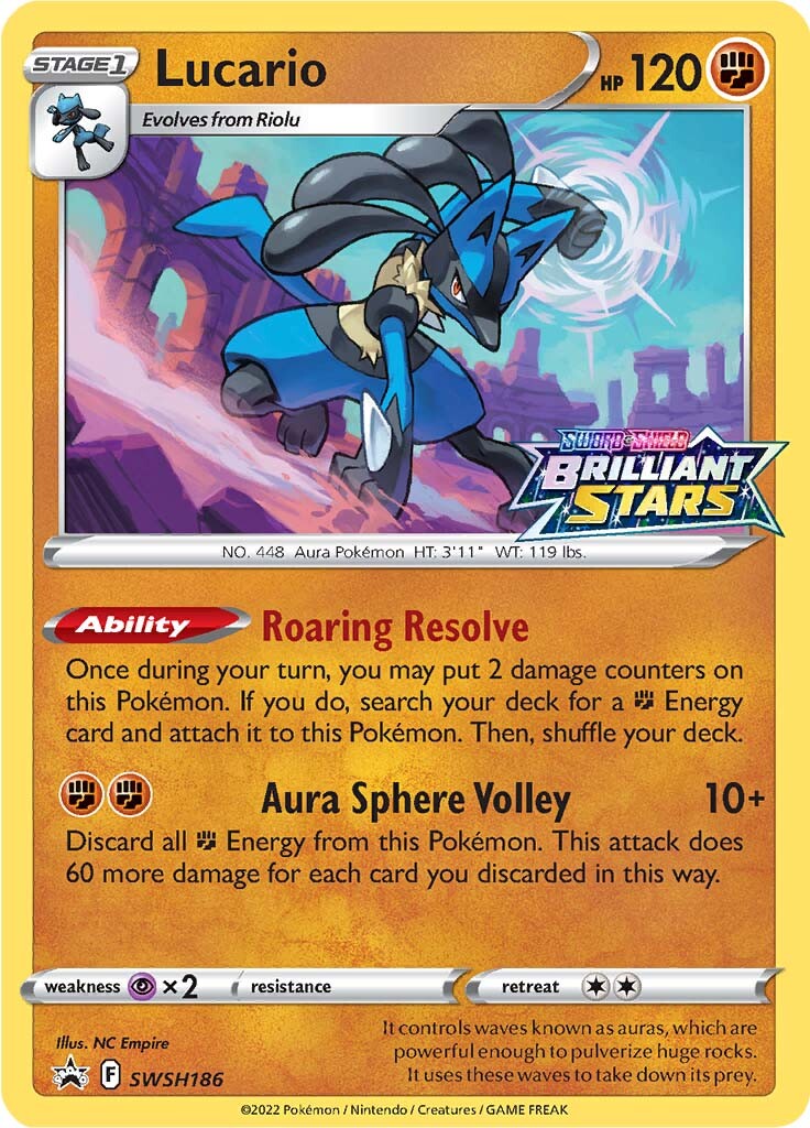 Lucario (SWSH186) (Prerelease Promo) [Sword & Shield: Black Star Promos] | Tables and Towers