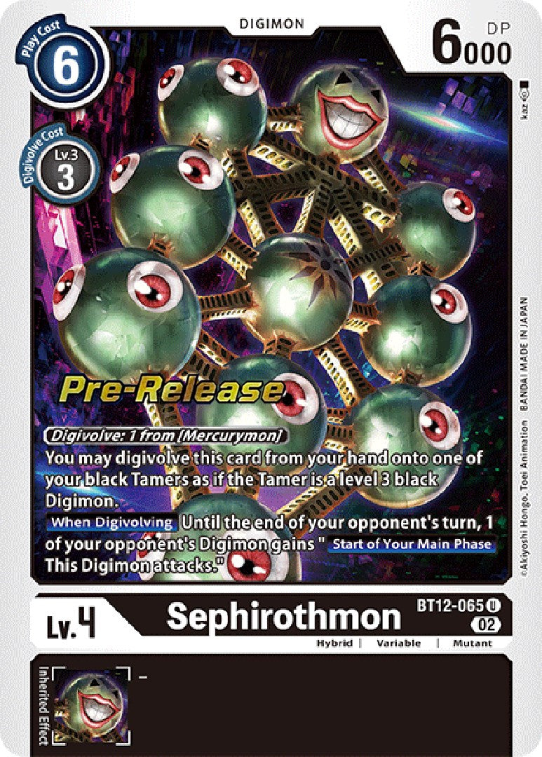 Sephirothmon [BT12-065] [Across Time Pre-Release Cards] | Tables and Towers