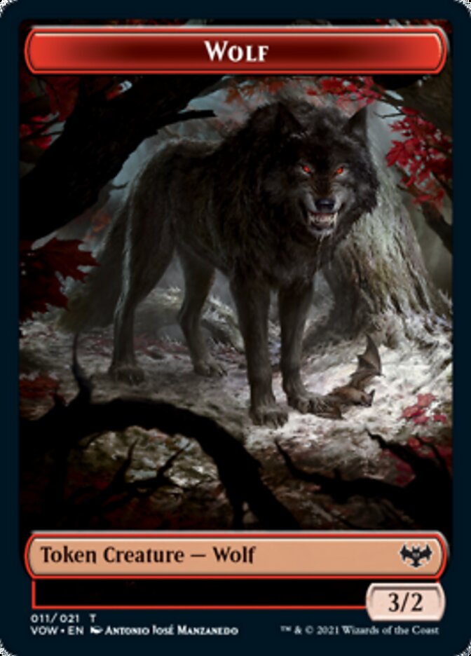 Wolf Token (011) [Innistrad: Crimson Vow Tokens] | Tables and Towers