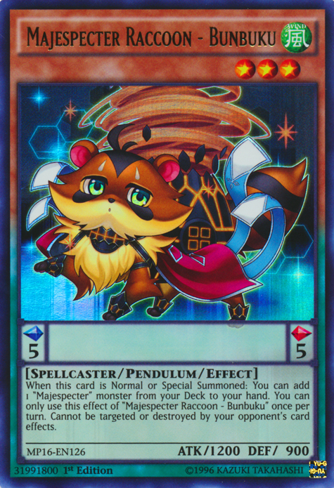 Majespecter Raccoon - Bunbuku [MP16-EN126] Ultra Rare | Tables and Towers