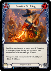 Emeritus Scolding (Blue) [EVR127] (Everfest)  1st Edition Rainbow Foil | Tables and Towers