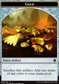 Gold // Cat Dragon Double-Sided Token [Commander 2017 Tokens] | Tables and Towers