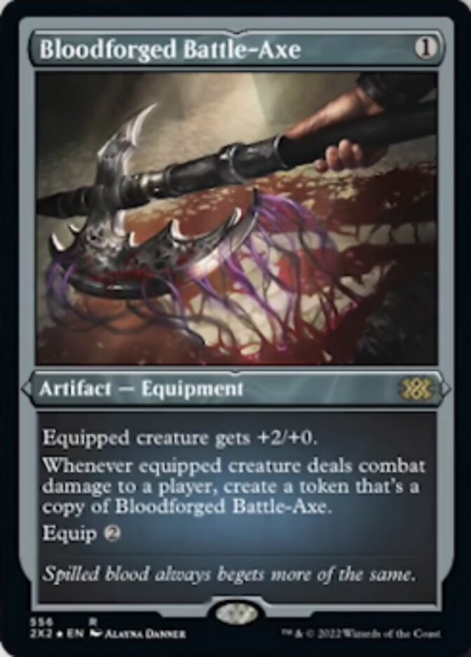 Bloodforged Battle-Axe (Foil Etched) [Double Masters 2022] | Tables and Towers