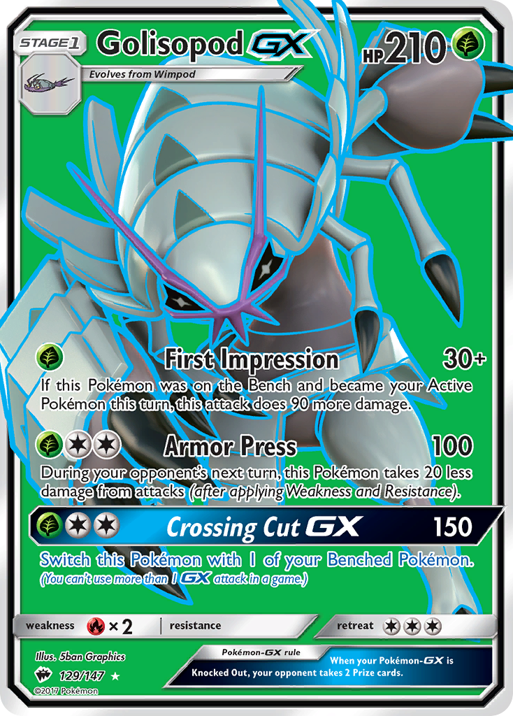 Golisopod GX (129/147) [Sun & Moon: Burning Shadows] | Tables and Towers