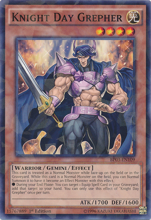 Knight Day Grepher [BP03-EN109] Shatterfoil Rare | Tables and Towers