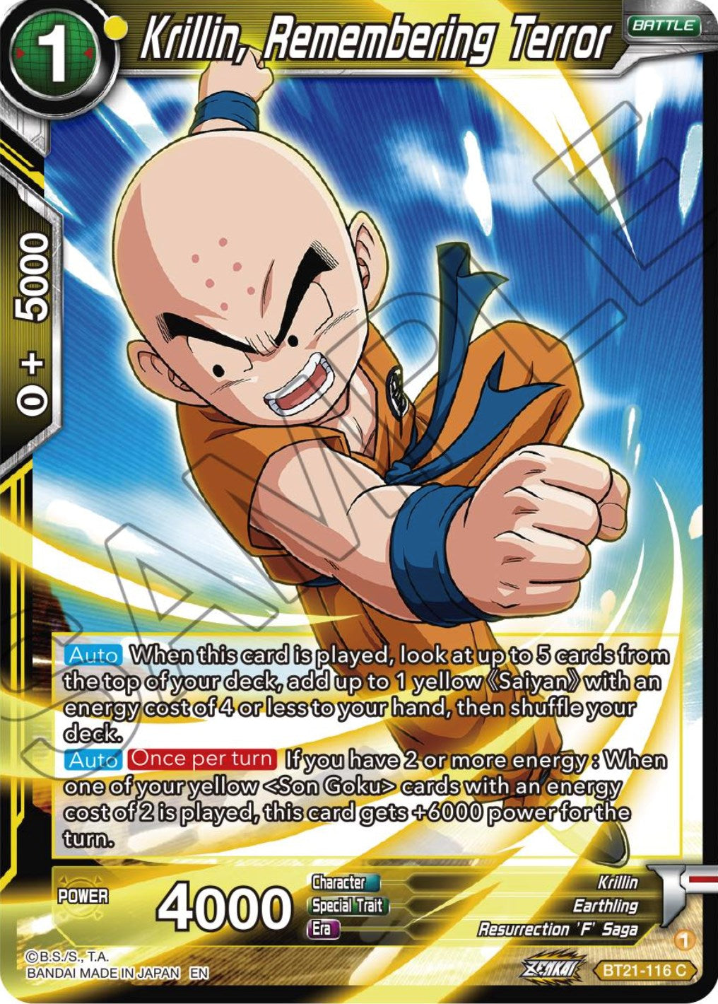 Krillin, Remembering Terror (BT21-116) [Wild Resurgence] | Tables and Towers