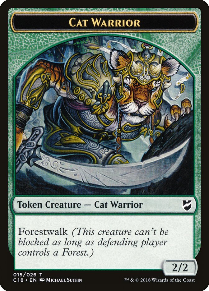 Cat Warrior Token [Commander 2018 Tokens] | Tables and Towers