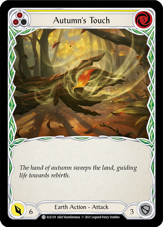 Autumn's Touch (Yellow) [ELE129] (Tales of Aria)  1st Edition Rainbow Foil | Tables and Towers