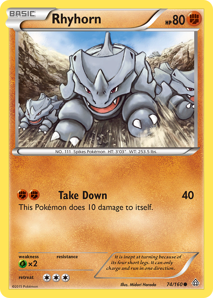 Rhyhorn (74/160) [XY: Primal Clash] | Tables and Towers