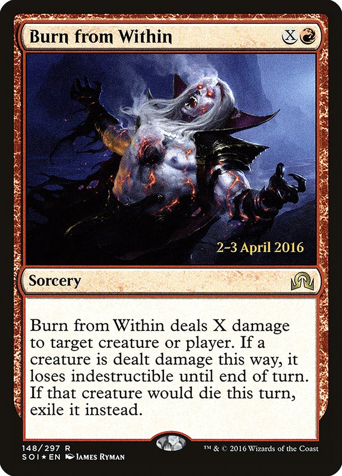 Burn from Within [Shadows over Innistrad Prerelease Promos] | Tables and Towers