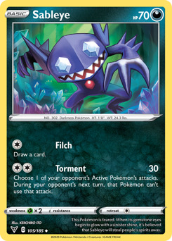 Sableye (105/185) [Sword & Shield: Vivid Voltage] | Tables and Towers