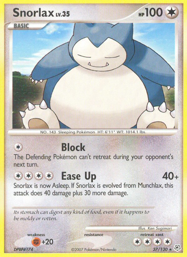 Snorlax (37/130) [Diamond & Pearl: Base Set] | Tables and Towers