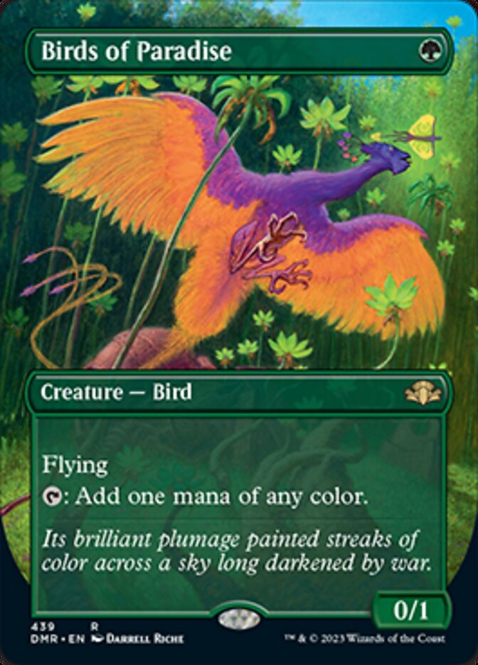 Birds of Paradise (Borderless Alternate Art) [Dominaria Remastered] | Tables and Towers