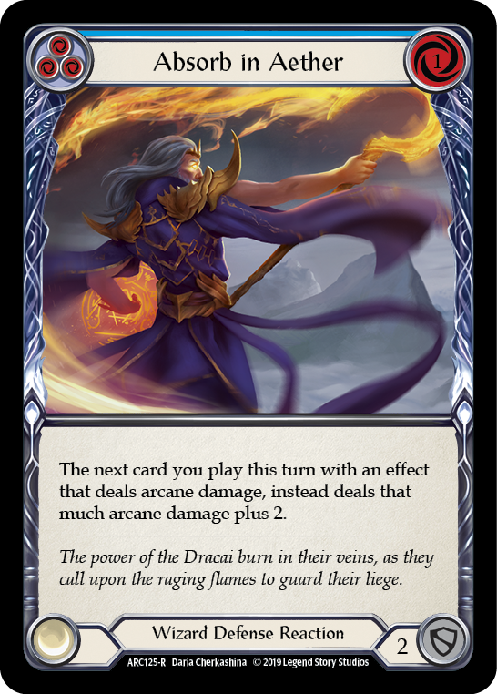 Absorb in Aether (Blue) [ARC125-R] (Arcane Rising)  1st Edition Rainbow Foil | Tables and Towers