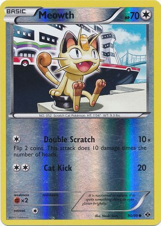 Meowth (80/99) (Mirror Reverse Holo) [Black & White: Next Destinies] | Tables and Towers