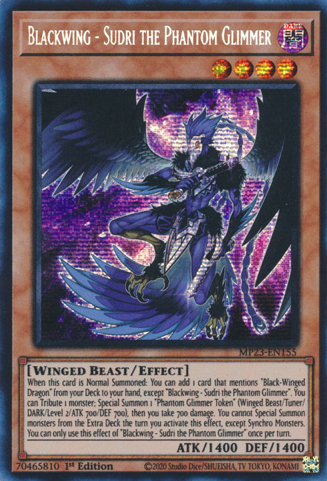 Blackwing - Sudri the Phantom Glimmer [MP23-EN155] Prismatic Secret Rare | Tables and Towers