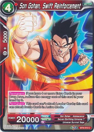 Son Gohan, Swift Reinforcement (BT9-010) [Universal Onslaught] | Tables and Towers