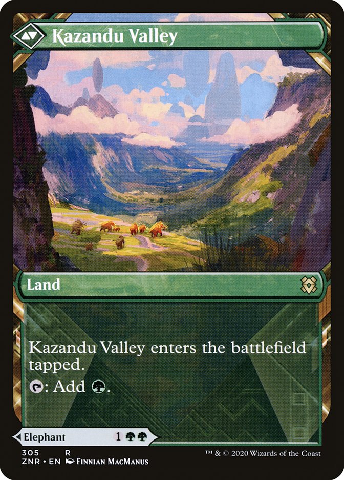 Kazandu Mammoth // Kazandu Valley (Showcase) [Zendikar Rising] | Tables and Towers