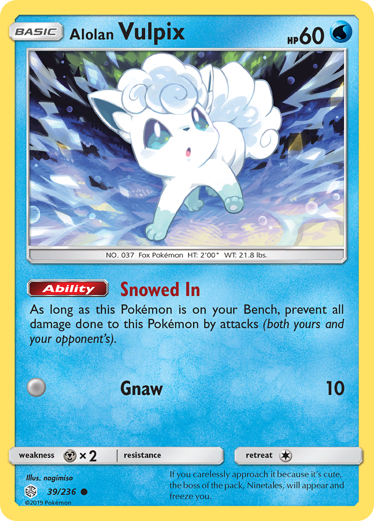 Alolan Vulpix (39/236) [Sun & Moon: Cosmic Eclipse] | Tables and Towers