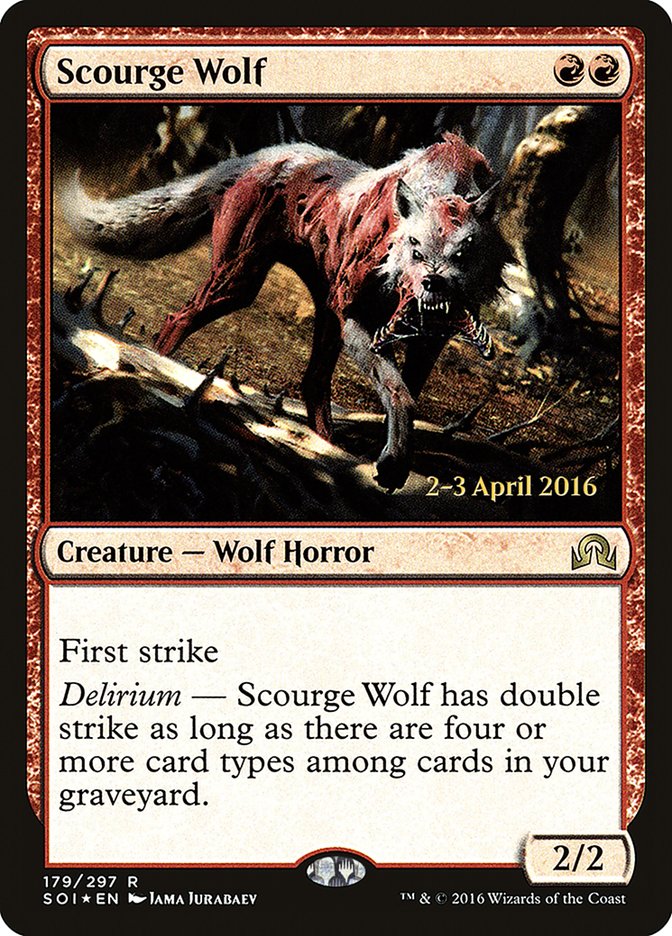 Scourge Wolf [Shadows over Innistrad Prerelease Promos] | Tables and Towers