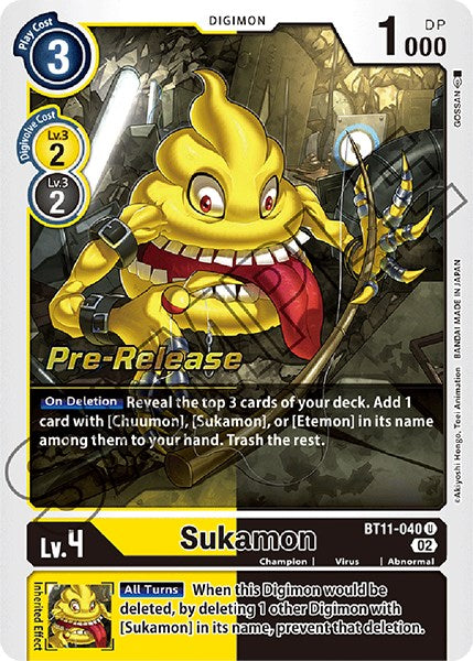 Sukamon [BT11-040] [Dimensional Phase Pre-Release Promos] | Tables and Towers