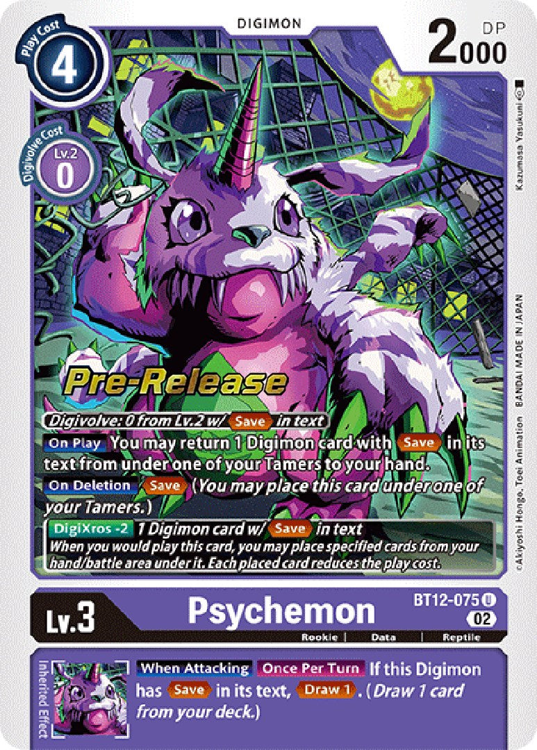 Psychemon [BT12-075] [Across Time Pre-Release Cards] | Tables and Towers