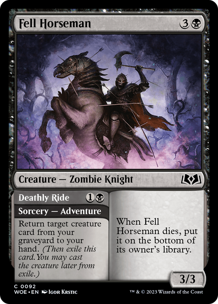 Fell Horseman // Deathly Ride [Wilds of Eldraine] | Tables and Towers