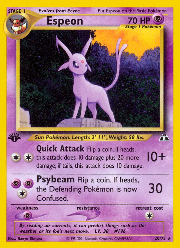 Espeon (20/75) [Neo Discovery 1st Edition] | Tables and Towers