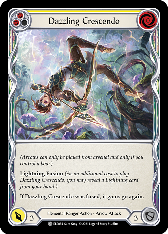 Dazzling Crescendo (Yellow) [ELE054] (Tales of Aria)  1st Edition Rainbow Foil | Tables and Towers