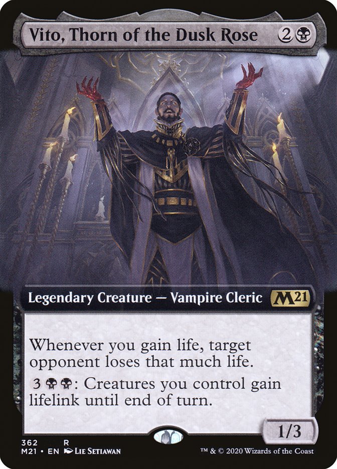 Vito, Thorn of the Dusk Rose (Extended Art) [Core Set 2021] | Tables and Towers