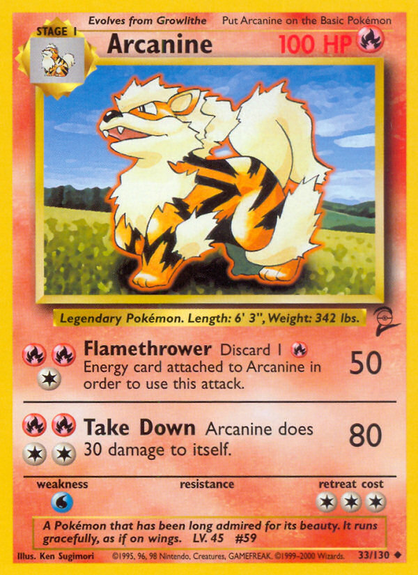 Arcanine (33/130) [Base Set 2] | Tables and Towers