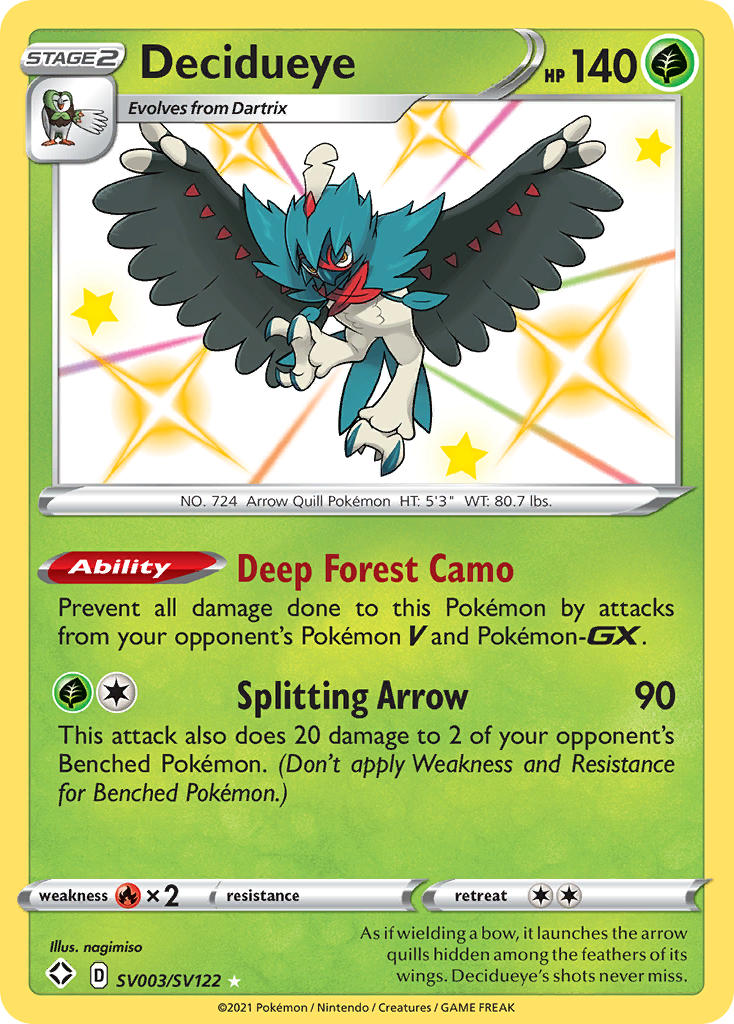 Decidueye (SV003/SV122) [Sword & Shield: Shining Fates] | Tables and Towers