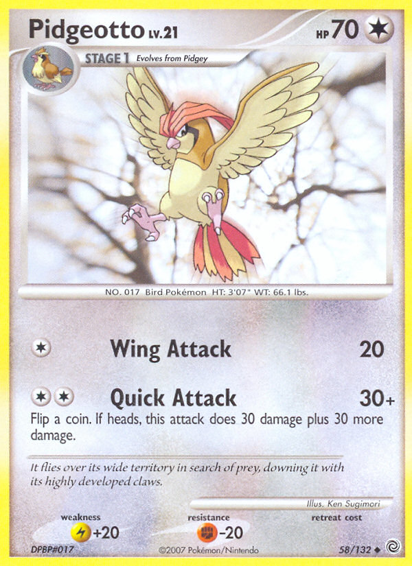 Pidgeotto (58/132) [Diamond & Pearl: Secret Wonders] | Tables and Towers