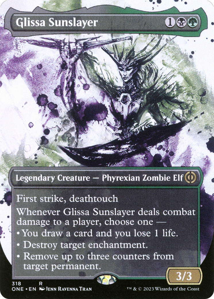 Glissa Sunslayer (Borderless Ichor) [Phyrexia: All Will Be One] | Tables and Towers