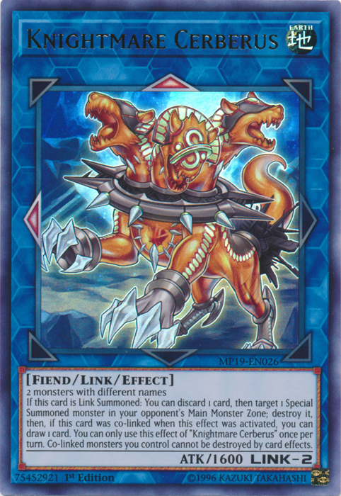 Knightmare Cerberus [MP19-EN026] Ultra Rare | Tables and Towers