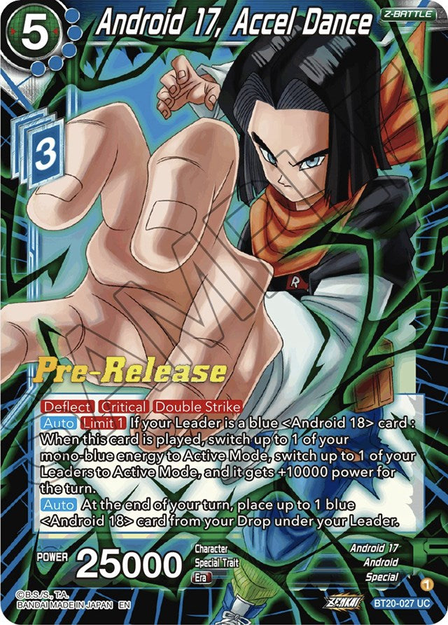 Android 17, Accel Dance (BT20-027) [Power Absorbed Prerelease Promos] | Tables and Towers