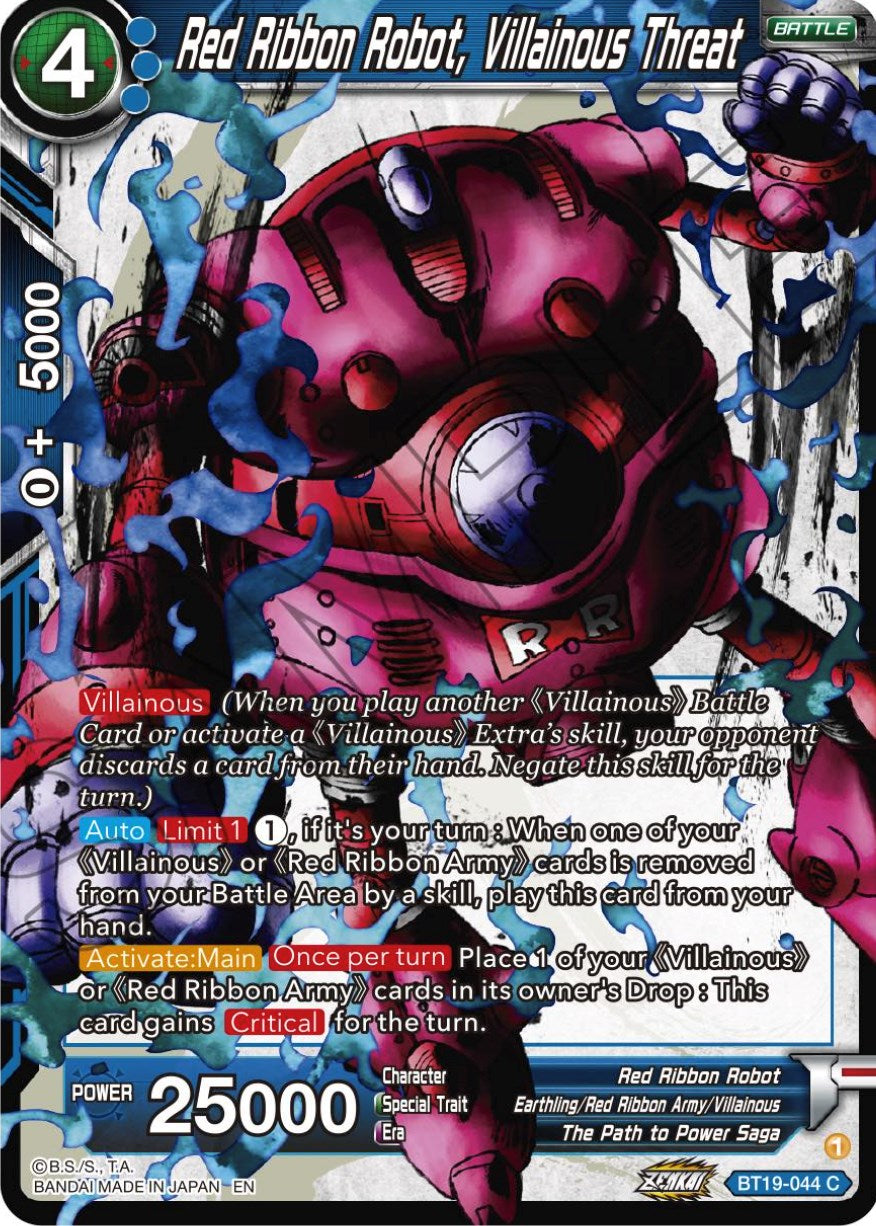 Red Ribbon Robot, Villainous threat (BT19-044) [Fighter's Ambition] | Tables and Towers