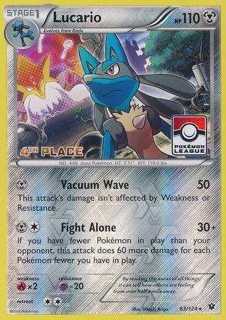 Lucario (63/124) (League Promo 4th Place) [XY: Fates Collide] | Tables and Towers