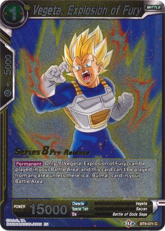 Vegeta, Explosion of Fury (BT8-071_PR) [Malicious Machinations Prerelease Promos] | Tables and Towers