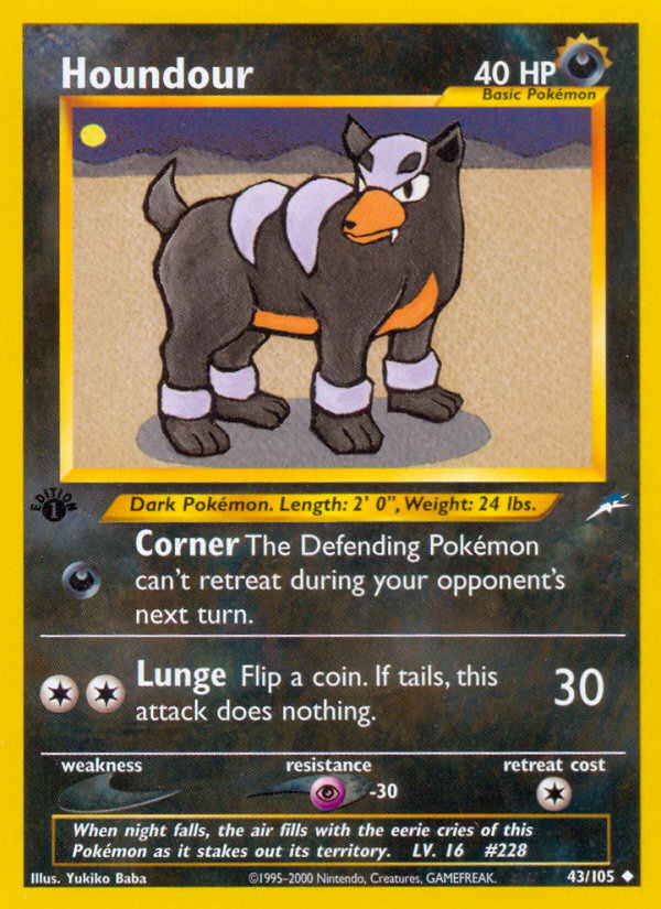 Houndour (43/105) [Neo Destiny 1st Edition] | Tables and Towers