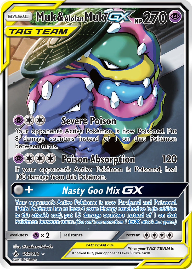 Muk & Alolan Muk GX (197/214) [Sun & Moon: Unbroken Bonds] | Tables and Towers